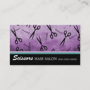 Tarjeta de visita del salón de pelo de las tijeras