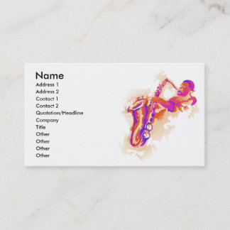 Tarjeta de visita del saxofón del hombre del jazz