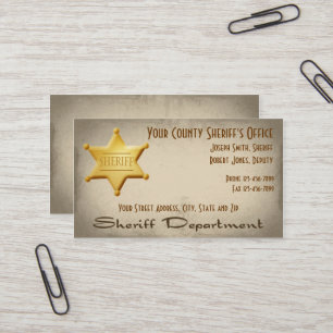 Tarjeta de visita del sheriff