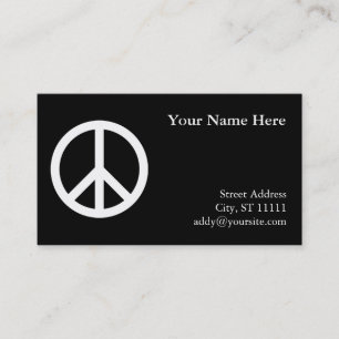 Tarjeta de visita del símbolo de la paz negro