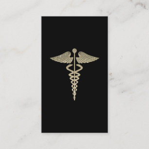 Tarjeta de visita del símbolo del caduceo del