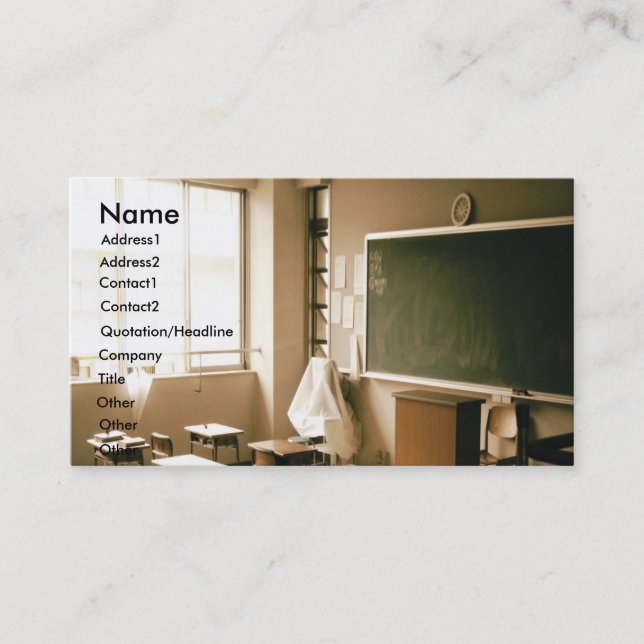 Tarjeta de visita del sitio de clase (Anverso)