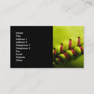 Tarjeta de visita del softball de Fastpitch