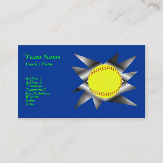 Tarjeta de visita del softball de Fastpitch