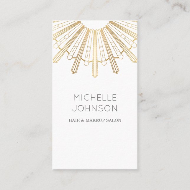 Tarjeta de visita del sol del art déco (Anverso)