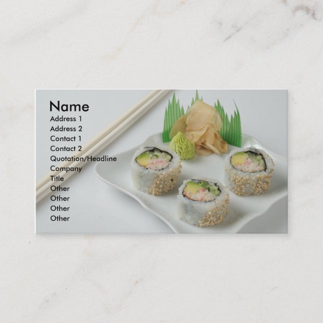 tarjeta de visita del sushi 2 (Anverso)