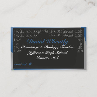 Tarjeta de visita del tablero de la tiza del