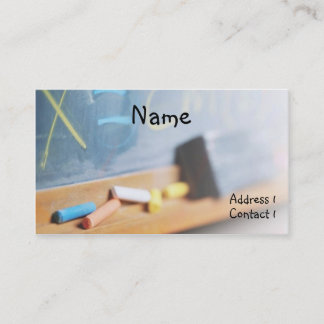 Tarjeta de visita del tablero de tiza