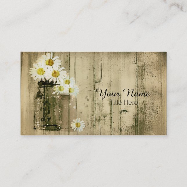 Tarjeta de visita del tarro de madera y de albañil (Anverso)