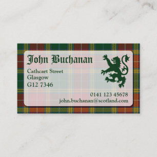 Tarjeta de visita del tartán de Buchanan