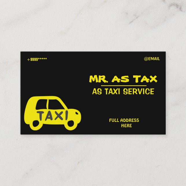 TARJETA DE VISITA DEL TAXI (Anverso)