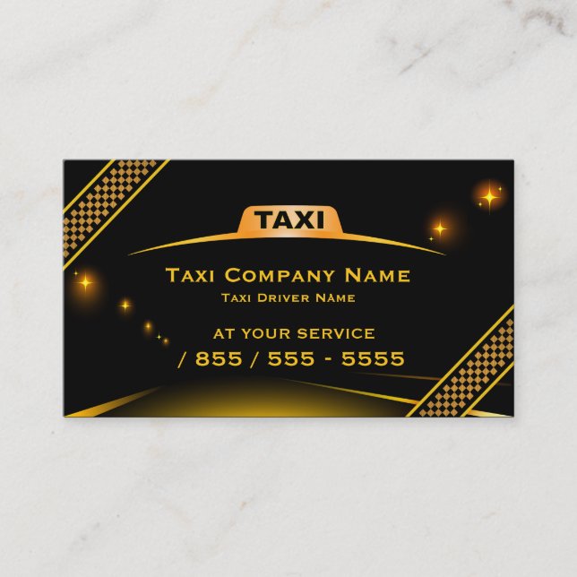 Tarjeta de visita del taxista de Cab Company (Anverso)
