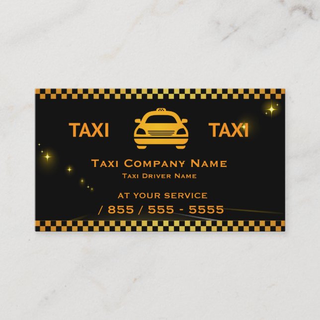 Tarjeta de visita del taxista de Cab Company (Anverso)