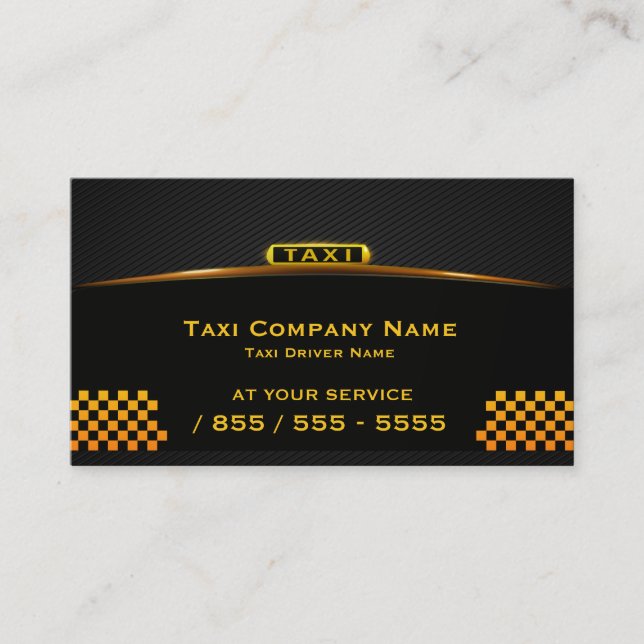 Tarjeta de visita del taxista de Cab Company (Anverso)