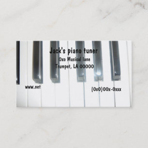Tarjeta de visita del teclado de piano