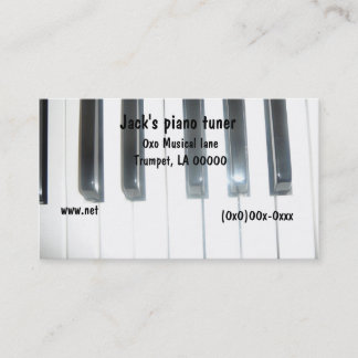 Tarjeta de visita del teclado de piano