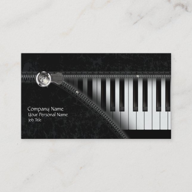 Tarjeta de visita del teclado de piano de cuatro (Anverso)