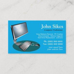 Tarjeta de visita del técnico del ordenador de la