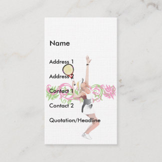 Tarjeta de visita del tenis