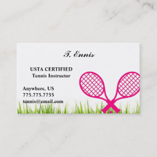 Tarjeta de visita del tenis