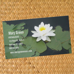 Tarjeta de visita del terapeuta con el lirio de
