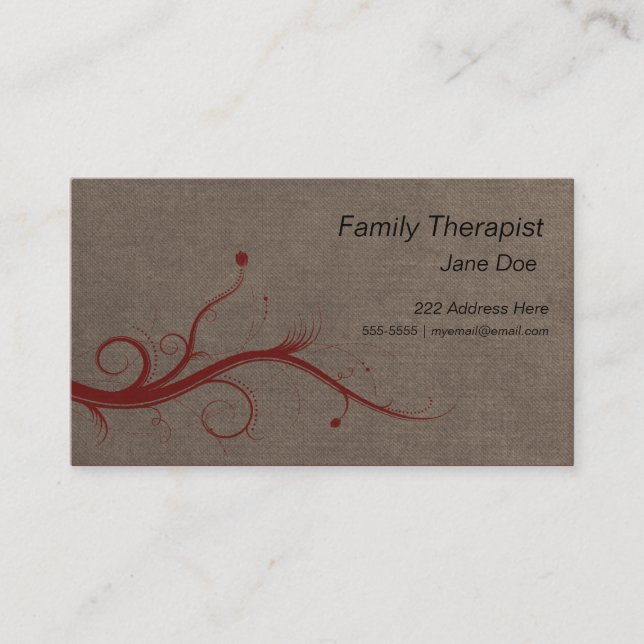 Tarjeta de visita del terapeuta de la familia (Anverso)