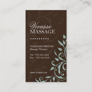 Tarjeta de visita del terapeuta del masaje