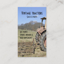 Tarjeta de visita del tractor del vintage