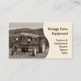 Tarjeta de visita del tractor del vintage