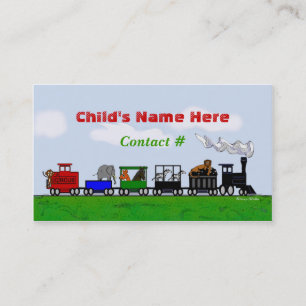Tarjeta de visita del tren de los niños