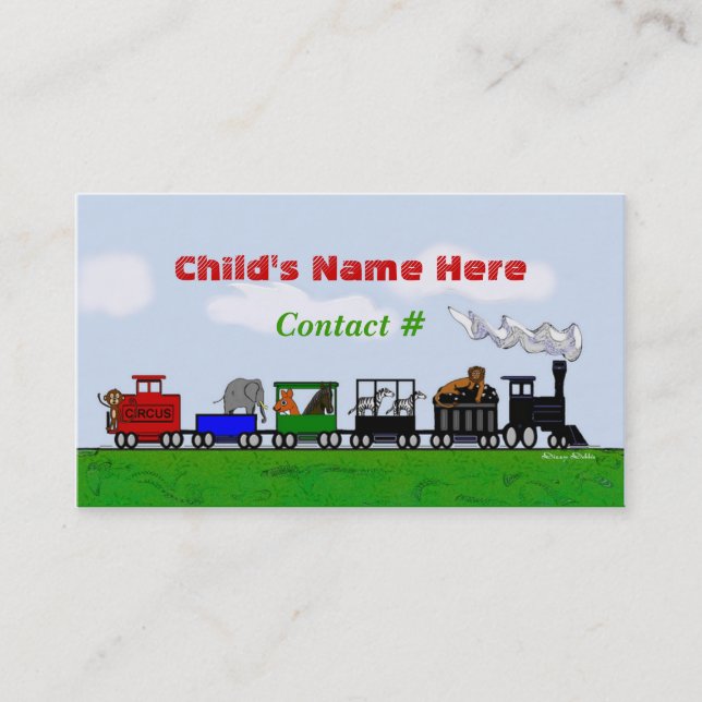 Tarjeta de visita del tren de los niños (Anverso)