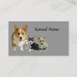 Tarjeta de visita del trío del Corgi Galés del