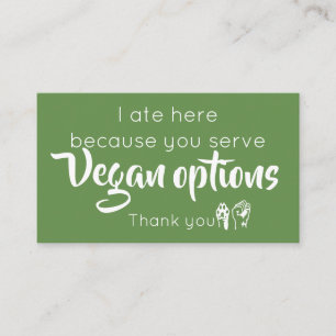 Tarjeta de visita del vegano