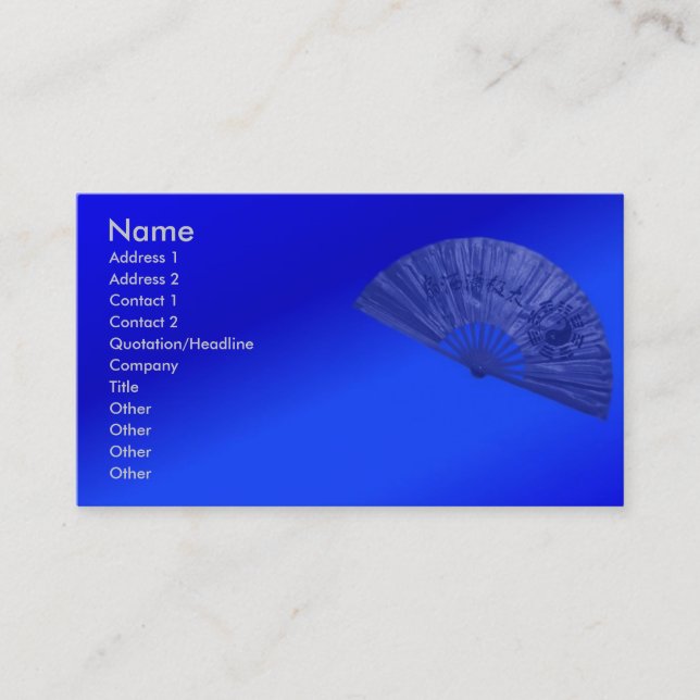 Tarjeta de visita del ventilador azul (Anverso)