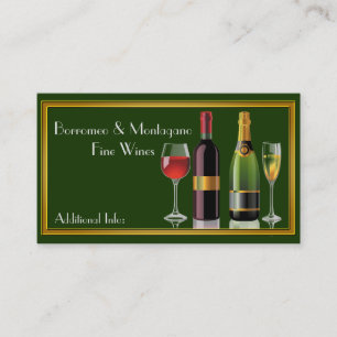 Tarjeta de visita del verde del vino fino