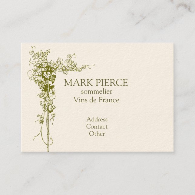 Tarjeta de visita del vino (Anverso)