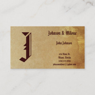 Tarjeta de visita del vintage