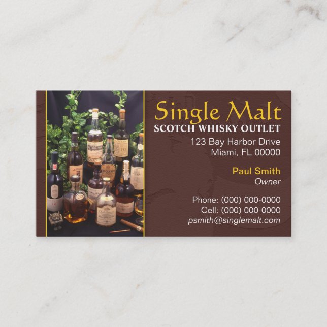 Tarjeta de visita del whisky escocés (Anverso)