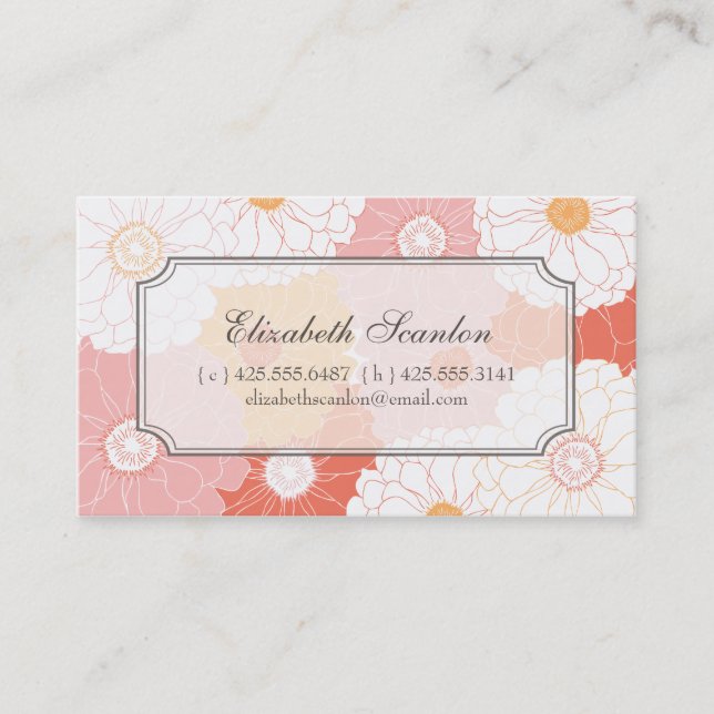 Tarjeta de visita del Zinnia (Anverso)