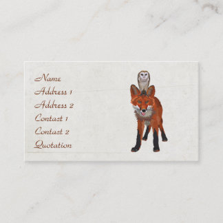 Tarjeta de visita del ZORRO ROJO y del BÚHO