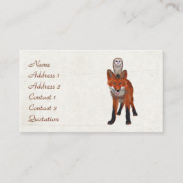 Tarjeta de visita del ZORRO ROJO y del BÚHO
