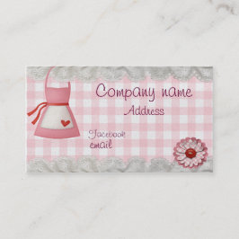 Tarjeta De Visita Delantal de la panadería a cuadros