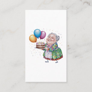 Tarjeta De Visita Delantal Floral Divertido para la Abuela Cumpleaño