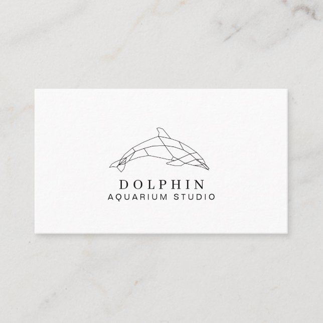 Tarjeta De Visita Delfín Oceánico Profesional Moderno de Bajo Polígo (Anverso)