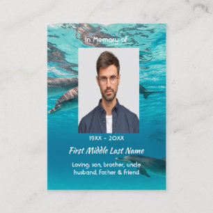 Tarjeta De Visita Delfines de recuerdo conmemorativo bajo el agua de