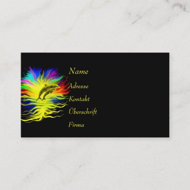 Tarjeta De Visita Delfines en el baño de sol (Anverso)