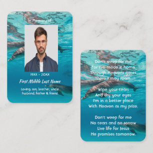 Tarjeta De Visita Delfines Memoriales Cristianos Bajo el Agua del Oc