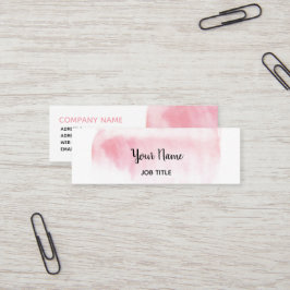 Tarjeta de visita delgada de la acuarela rosada
