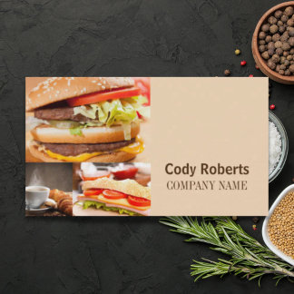 Tarjeta De Visita Deli Food Caterer Diner Chef Culinario