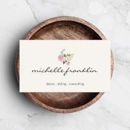 Tarjeta De Visita Delicada Belleza Floral y marfil estilo